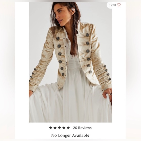 Free People Jackets & Blazers - Free People Velvet Fitted Military Jacket S